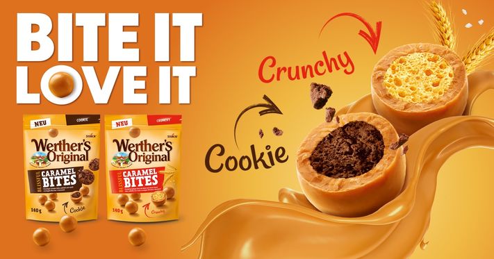 Neu: Werther's Original Caramel Bites in den Sorten Cookie und Crunchy
